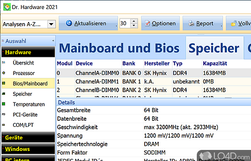 User interface - Screenshot of Dr. Hardware