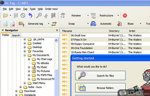 Screenshot of Dr.Tag - MP3, Ogg Vorbis, WMA renaming, restructuring, tagging and more