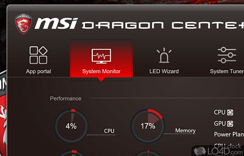 Allows you to create profiles for gaming, movies and more - Screenshot of MSI Dragon Center