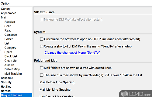 Email management - Screenshot of DreamMail