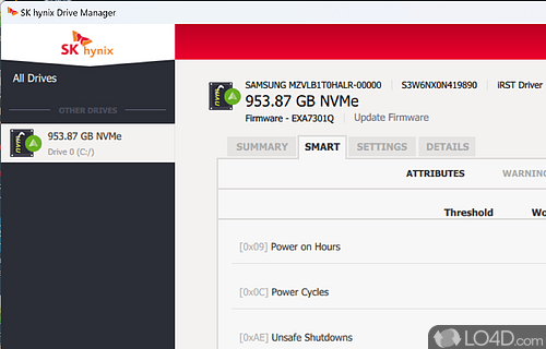 Get in-depth SSD-related info - Screenshot of SK hynix Drive Manager Easy Kit