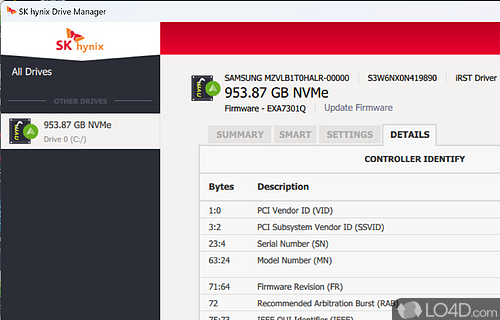 Always know the state your SSD is currently in - Screenshot of SK hynix Drive Manager Easy Kit