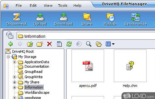 DriveHQ FileManager Screenshot