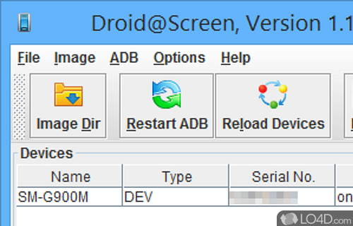 User interface - Screenshot of Droid@Screen