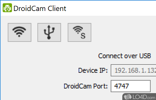 Transform Android phone in webcam - Screenshot of DroidCam
