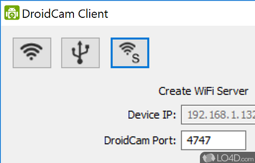 Free webcam alternative - Screenshot of DroidCam