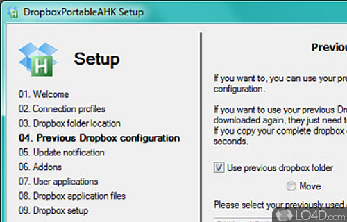 User interface - Screenshot of DropboxPortableAHK