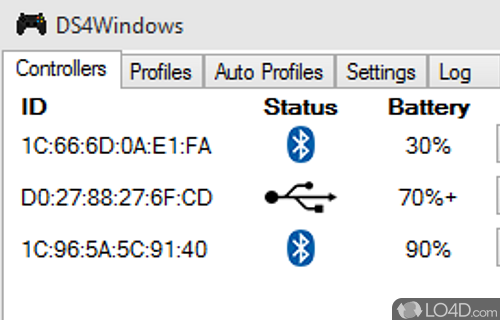 Manage and map buttons for Sony DualShock 4 PS4 controller - Screenshot of DS4Windows