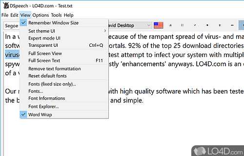 Text to Speech with ASR - Screenshot of DSpeech