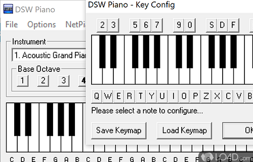 User interface - Screenshot of DSW Piano