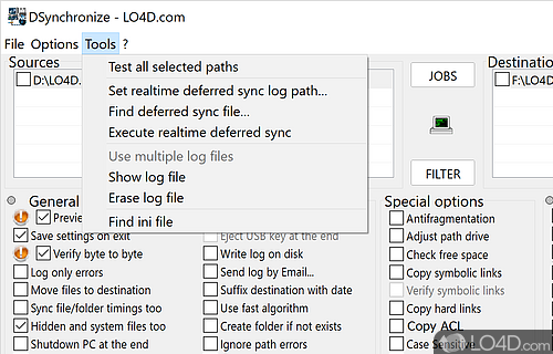 Sync files and folders - Screenshot of DSynchronize