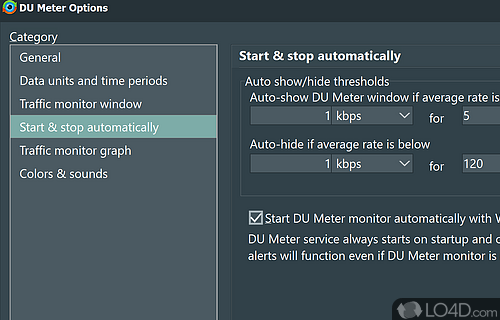 Monitor your Internet connection - Screenshot of DU Meter