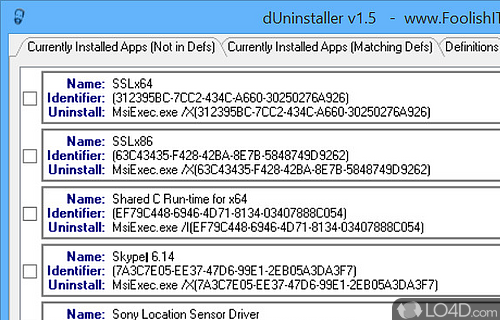 dUninstaller Screenshot