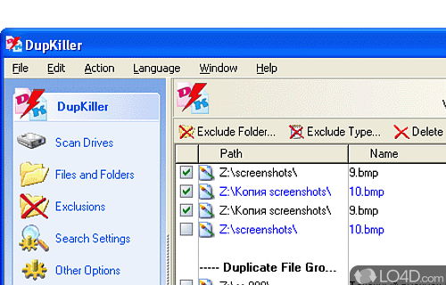 Screenshot of DupKiller - Powerful tool for searching and removing duplicate files