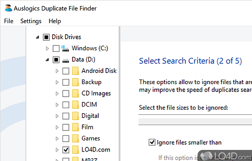 User interface - Screenshot of Auslogics Duplicate File Finder