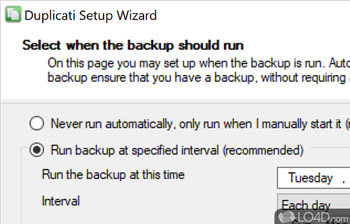 Free backup program - Screenshot of Duplicati