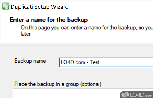 Advanced backup options - Screenshot of Duplicati