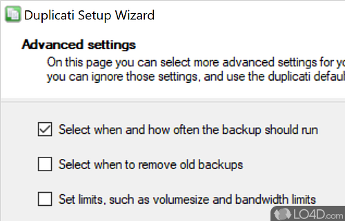 Free backup software to store encrypted backups online for Windows - Screenshot of Duplicati