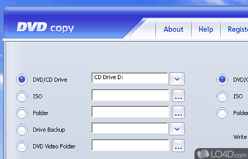 Screenshot of DVD EZ Copy - User interface