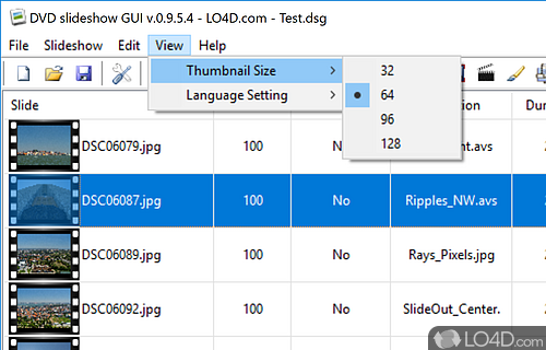 DVD Slideshow GUI screenshot