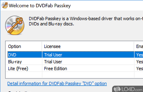 Remove part of DVD/Blu-ray protections - Screenshot of DVDFab Passkey Lite