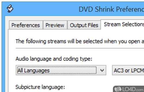 Backup DVD discs - Screenshot of DVD Shrink