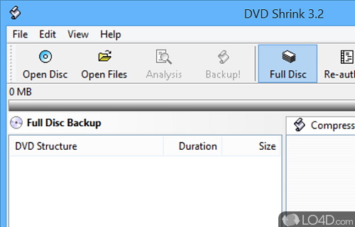 Professional app that can backup all DVDs directly on hard disk through non-intrusive compression algorithms - Screenshot of DVD Shrink