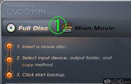 Screenshot of DVDSmith Movie Backup - Copy any Movie DVD to computer easily