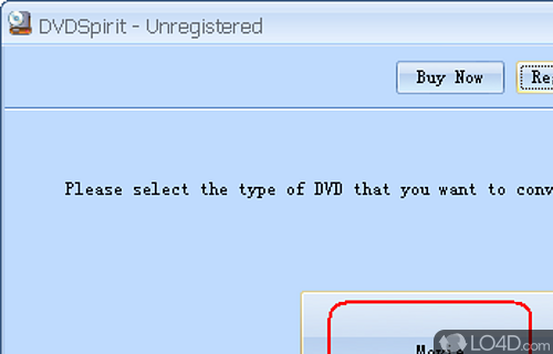 Screenshot of DVDSpirit - DVD ripping app that can convert DVD movies to some of the most popular file formats at high speed