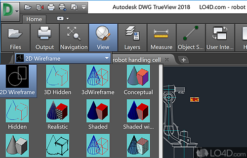 User interface - Screenshot of DWG TrueView