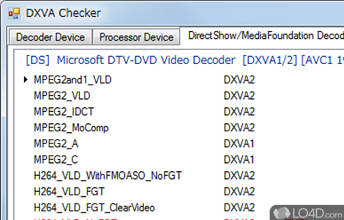 DXVA Checker Screenshot