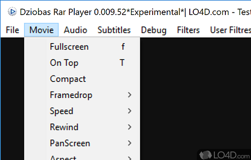 Play video directly from RAR archive - Screenshot of Dziobas Rar Player