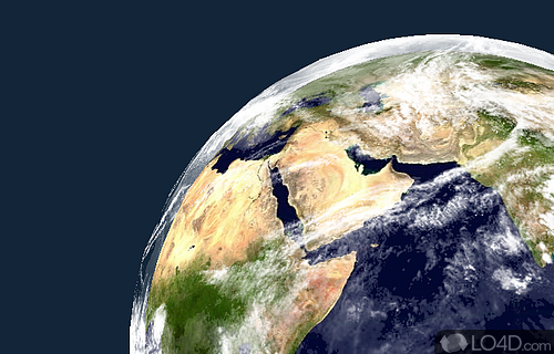 Screenshot of Earth3D - For visualizing Earth in real-time in 3D viewing mode, that lets you import additional links with satellite images
