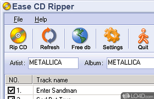 Screenshot of Ease CD Ripper - Extremely easy to use CD Ripper