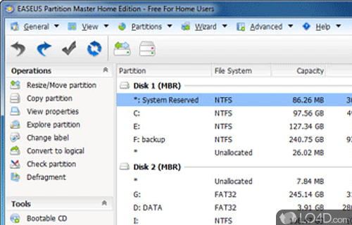 Screenshot of Partition Master Freeware - Excellent everyday partition management
