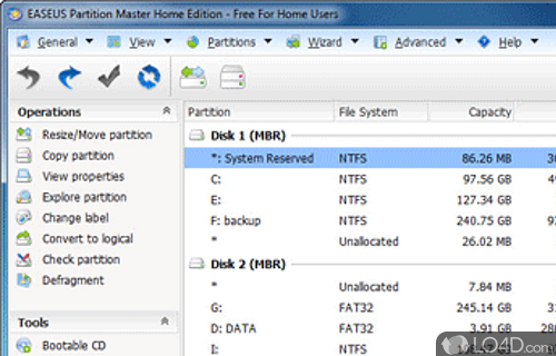 EaseUS Partition Master Home Edition Screenshot