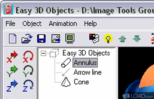 Screenshot of Easy 3D Objects - Create illustrations for website from manipulating specific