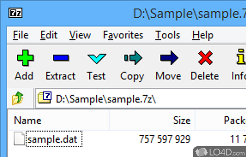 Screenshot of Easy 7-Zip - Software utility that enables users to compress files