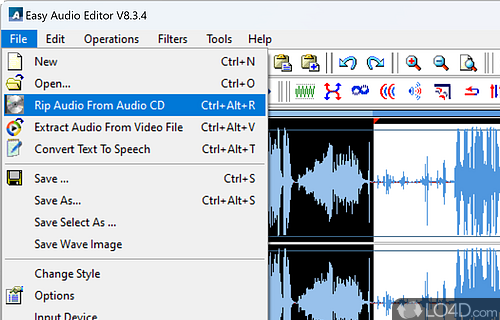 User interface - Screenshot of Easy Audio Editor