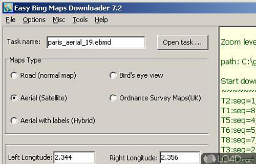 Screenshot of Easy Bing Maps Downloader - User interface