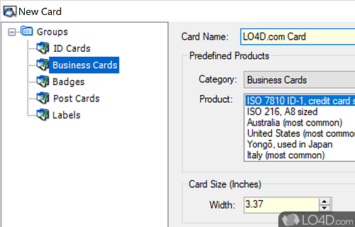 Comprises only a basic set of tools - Screenshot of Easy Card Creator Free
