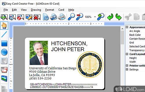 Put creativity to work and design ID and business cards, badges, and labels - Screenshot of Easy Card Creator Free