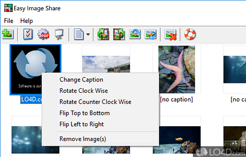 User interface - Screenshot of Easy Image Share