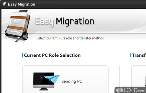 User interface - Screenshot of Easy Migration