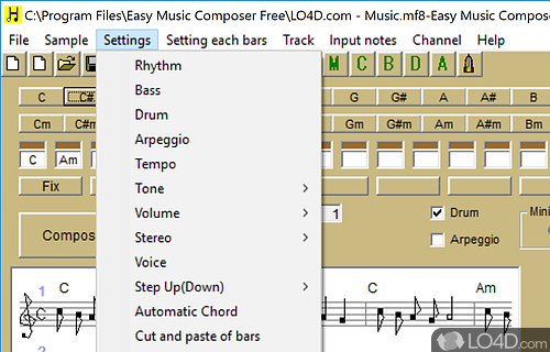 Easy-to-use GUI and sufficient documentation - Screenshot of Easy Music Composer Free