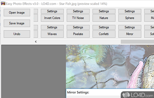 User interface - Screenshot of Easy Photo Effects