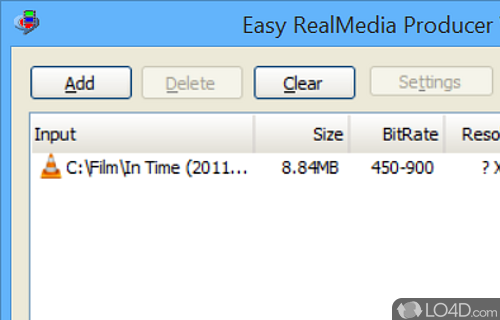 Screenshot of Easy RealMedia Producer - Convert popular media files to RM / RMVB file format using batch operations