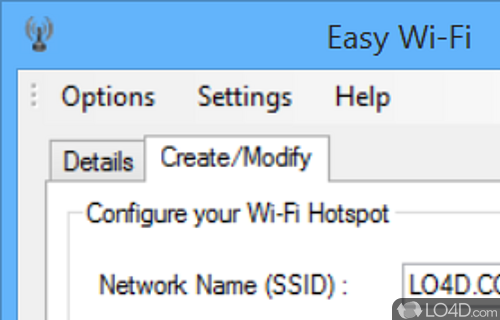 User interface - Screenshot of Easy Wi-Fi