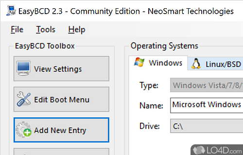 EasyBCD Community Edition Screenshot