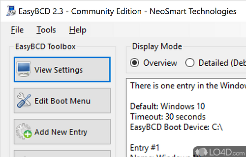 EasyBCD Community Edition Screenshot